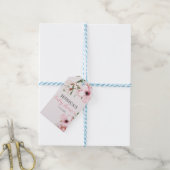 Blush Pink Floral Baby shower Cadeaulabel (Met Touw)