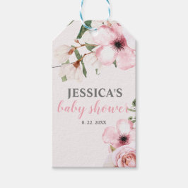Blush Pink Floral Baby shower Cadeaulabel
