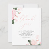 Blush Pink Floral Baby shower Dank je wel Bedankkaart (Voorkant)