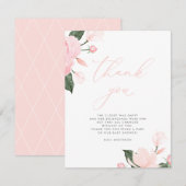 Blush Pink Floral Baby shower Dank je wel Bedankkaart (Voorkant / Achterkant)