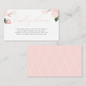 Blush Pink Floral Baby shower Display Douche Informatiekaartje (Voorkant / Achterkant)
