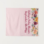 Blush Pink Floral Baby shower Foto Booth Achtergro Wandkleed (Voorkant (horizontaal))