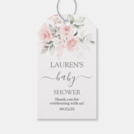 Blush Pink Floral Baby shower Girl Gift Label Cadeaulabel