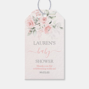 Blush Pink Floral Baby shower Girl Gift Label Cadeaulabel
