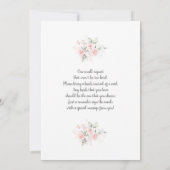 Blush Pink Floral Baby shower Girl Invitation Kaart (Achterkant)