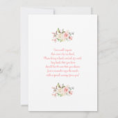 Blush Pink Floral Baby shower Girl Invitation Kaart (Achterkant)