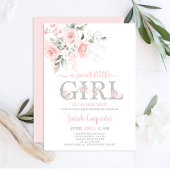 Blush Pink Floral Baby shower Girl Invitation Kaart