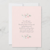 Blush Pink Floral Baby shower Girl Invitation Kaart (Achterkant)