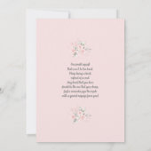 Blush Pink Floral Baby shower Girl Invitation Kaart (Achterkant)