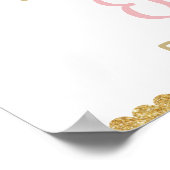 Blush Pink Floral Baby shower Girl Welcome Sign Poster (Hoek)