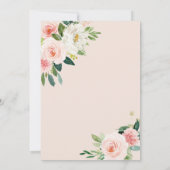 Blush Pink Floral Baby shower Kaart (Achterkant)
