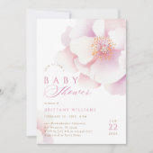 Blush Pink Floral Baby shower Kaart (Voorkant)