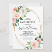 Blush Pink Floral Baby shower Kaart (Voorkant)