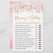 Blush Pink Floral Baby shower mama of papa (Voorkant / Achterkant)