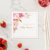 Blush Pink Floral Baby shower Napkins Servet (Insitu)