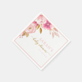 Blush Pink Floral Baby shower Napkins Servet (Hoek)