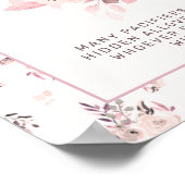 Blush Pink Floral Baby shower Pacifier Game Sign. Poster (Hoek)