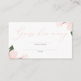Blush Pink Floral Baby shower Raad hoeveel Informatiekaartje