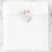 Blush Pink Floral Baby shower Ronde Sticker (Tas)
