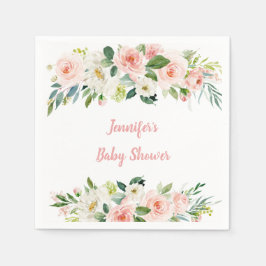 Blush Pink Floral Baby shower Servet