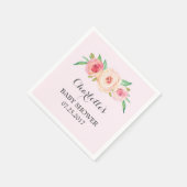 Blush Pink Floral Baby shower Servetten (Hoek)