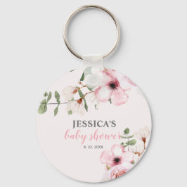 Blush Pink Floral Baby shower Sleutelhanger