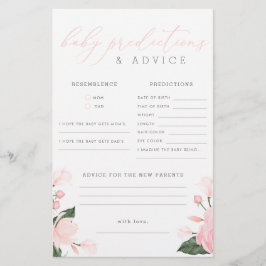 Blush Pink Floral Baby shower Voorspellingen & Adv