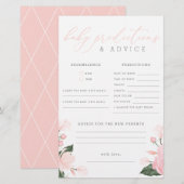 Blush Pink Floral Baby shower Voorspellingen & Adv (Voorkant / Achterkant)