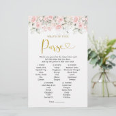 Blush Pink Floral Baby shower Wat in je tas (Staand voorkant)