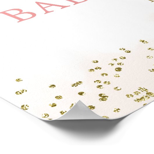 Blush Pink Floral Baby shower Welkomstteken Poster (Hoek)