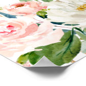 Blush Pink Floral Baby shower Welkomstteken Poster (Hoek)