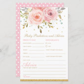 Blush Pink Floral Baby Voordicties en advies (Voorkant / Achterkant)