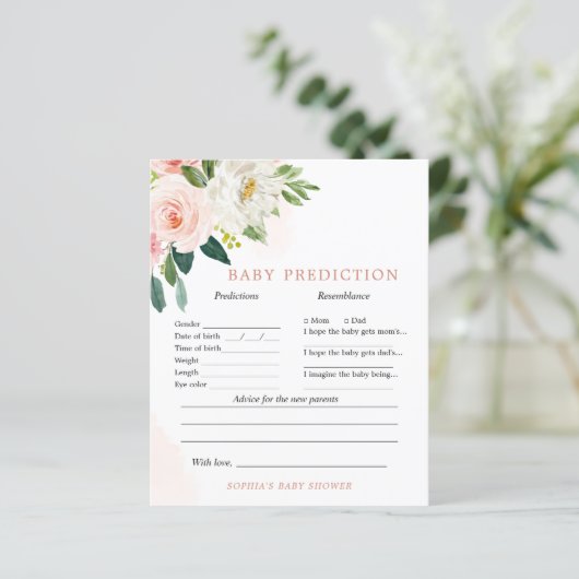 Blush Pink Floral Baby Voorspellingen & Advies spe (Staand voorkant)