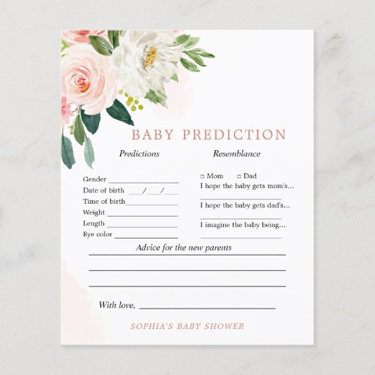 Blush Pink Floral Baby Voorspellingen & Advies spe (Voorkant)