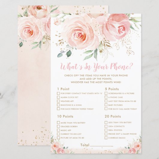 Blush Pink Floral Baby Wat zit er in je telefoonsp (Voorkant / Achterkant)