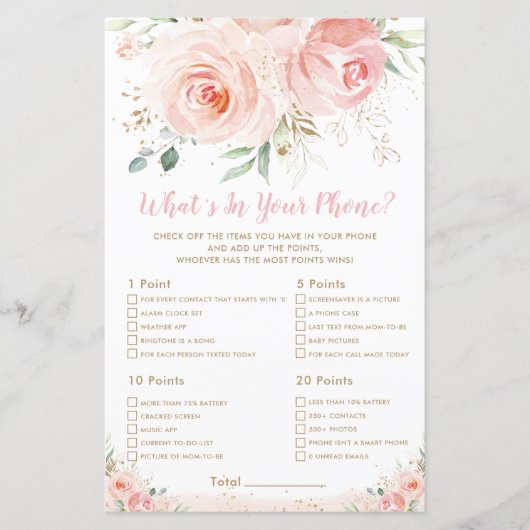 Blush Pink Floral Baby Wat zit er in je telefoonsp (Voorkant)