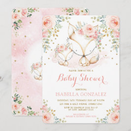 Blush Pink Floral Baby Woodland Fox Girl Shower in Kaart