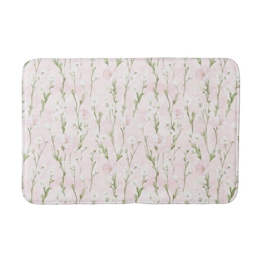 Blush Pink Floral Badmat (Voorkant)