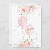 Blush Pink Floral Balloons Goud Baby shower van Ma Kaart (Achterkant)