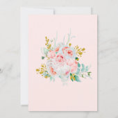 Blush Pink Floral Baptism and First Birthday Invi Kaart (Achterkant)