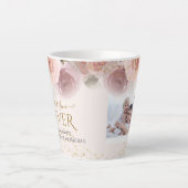 Blush Pink Floral Best Nana Ever Gold Star Photo Latte Mok (Voorkant)