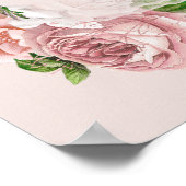 Blush Pink  Floral Birthday Welkom Poster (Hoek)