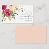 Blush Pink Floral, Black font, Our Wedding Details Informatiekaartje (Voorkant / Achterkant)