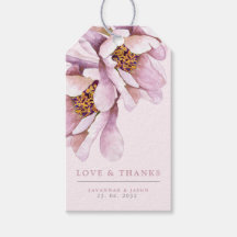 Blush Pink Floral Bloom Favor Gift Labels
