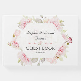 Blush Pink Floral Bloom Geometric Wedding Gastenboek