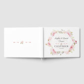  Blush Pink Floral Bloom Geometric Wedding Gastenboek (Volledig)