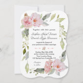  Blush Pink Floral Bloom Weddenschap Kaart (Voorkant)