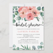 Blush Pink Floral Blooms en Vrijgezellenfeest van  Kaart (Voorkant)