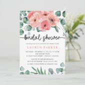 Blush Pink Floral Blooms en Vrijgezellenfeest van  Kaart (Staand voorkant)