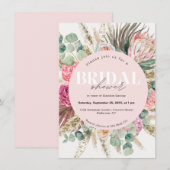 Blush Pink Floral Bohemian Vrijgezellenfeest Kaart (Voorkant / Achterkant)